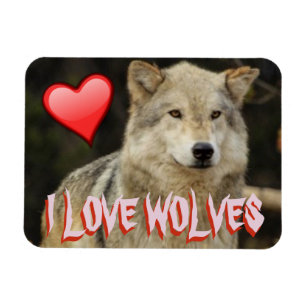 MAGNET FLEXIBLE J'AIME AUSSI DES LOUPS - LES LOUPS SONT BEAUX ET