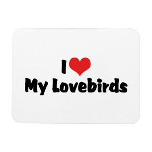 Magnet Flexible J'aime cœur mes inséparables - Amateur d'oiseaux