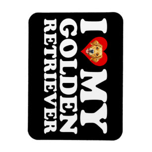 Magnet Flexible J'aime (Cœur) Mon Golden Retriever