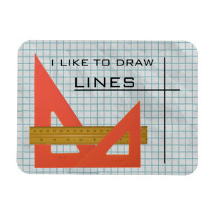 Magnet Flexible J'aime dessiner des lignes Triangles, Échelle, Pap