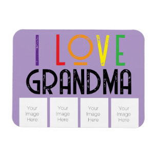 Magnet Flexible j'aime grand-mère photos aimant