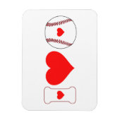 Magnet Flexible J'aime le baseball (Vertical)