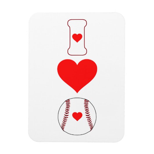 Magnet Flexible J'aime le baseball (Vertical)