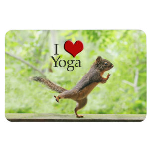 Magnet Flexible J'aime l'écureuil de yoga
