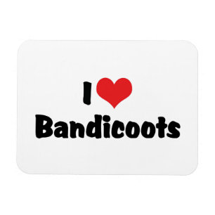Magnet Flexible J'aime les bandicoots à coeur
