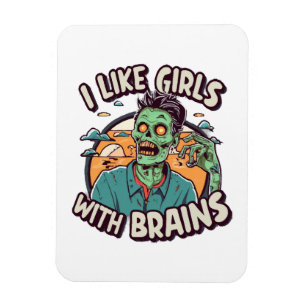 Magnet Flexible J'aime les filles avec du cerveau