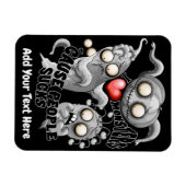 Magnet Flexible J'aime les monstres parce que les gens aiment les  (Horizontal)