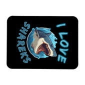Magnet Flexible J'aime les pêcheurs de requins (Horizontal)
