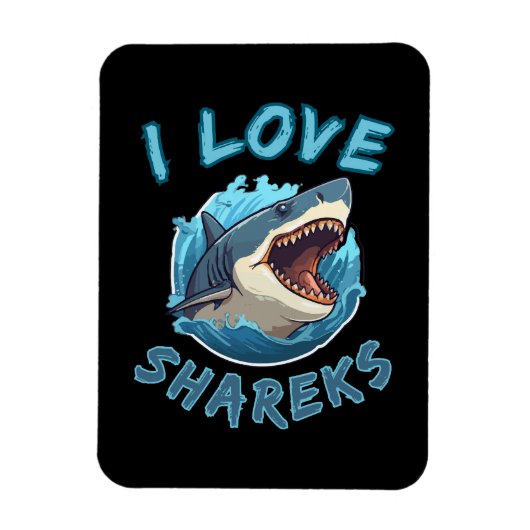 Magnet Flexible J'aime les pêcheurs de requins (Vertical)