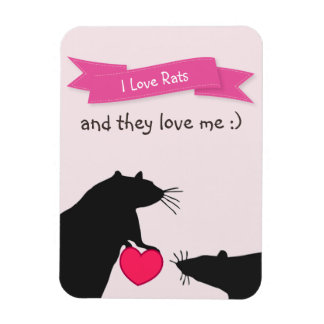 Magnet Flexible J'aime les rats et ils m'aiment