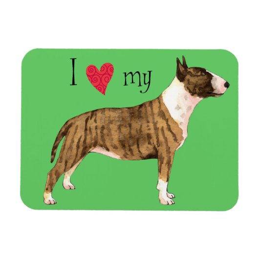 Magnet Flexible J'aime ma mini Bull Terrier (Horizontal)