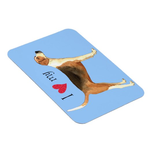 Magnet Flexible J'aime mon American Foxhound (Côté Droit)