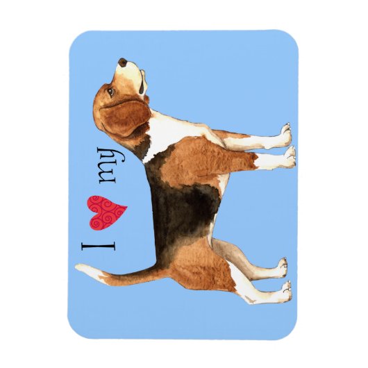 Magnet Flexible J'aime mon Beagle (Vertical)