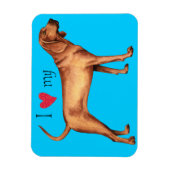 Magnet Flexible J'aime mon chien rouge (Vertical)