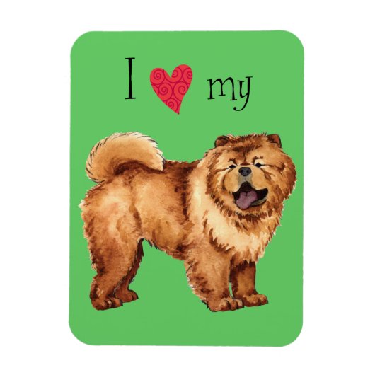 Magnet Flexible J'aime mon Chow (Vertical)