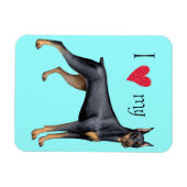 Magnet Flexible J'aime mon Doberman (Horizontal)