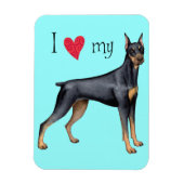 Magnet Flexible J'aime mon Doberman (Vertical)