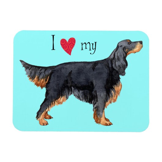 Magnet Flexible J'aime mon Gordon Setter (Horizontal)