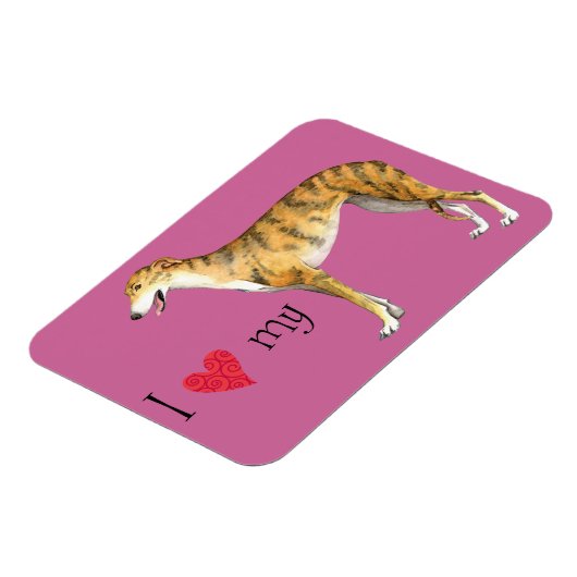 Magnet Flexible J'aime mon Greyhound (Côté Gauche)
