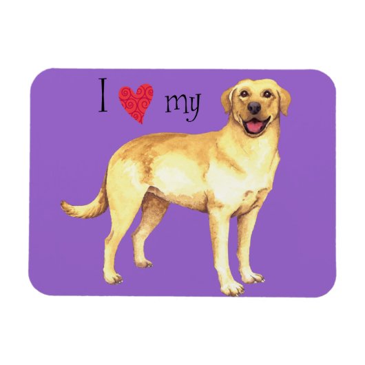 Magnet Flexible J'aime mon laboratoire jaune (Horizontal)