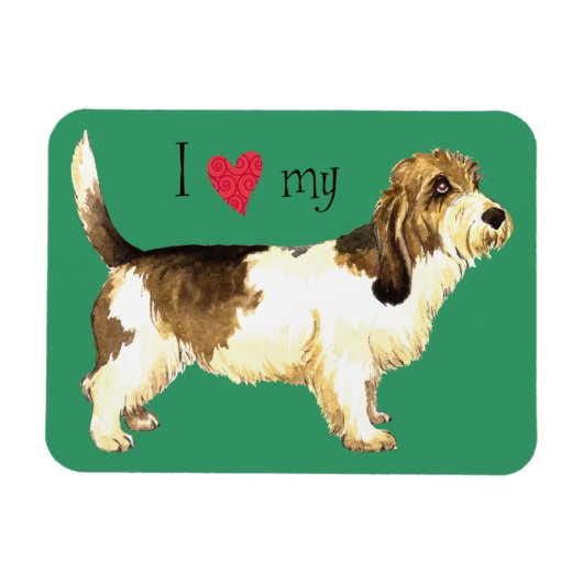 Magnet Flexible J'aime mon PBGV (Horizontal)