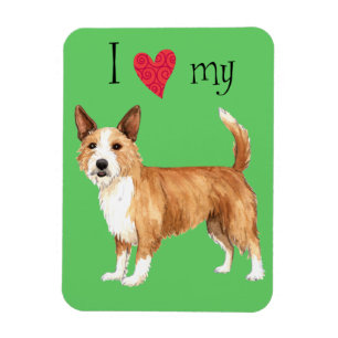 Magnet Flexible J'aime mon Podengo portugais Pequeno