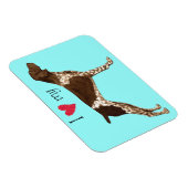 Magnet Flexible J'aime mon pointre à cheveux courts allemand (Côté Droit)