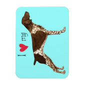 Magnet Flexible J'aime mon pointre à cheveux courts allemand (Vertical)