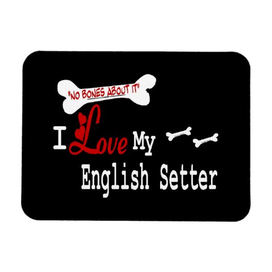 Magnet Flexible J'Aime Mon Setter Anglais (Horizontal)