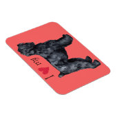 Magnet Flexible J'aime mon Terrier russe noir (Côté Droit)