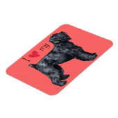 Magnet Flexible J'aime mon Terrier russe noir (Côté Gauche)