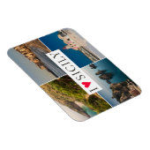 Magnet Flexible J'aime Sicile photo collage souvenir (Côté Droit)