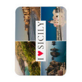 Magnet Flexible J'aime Sicile photo collage souvenir (Vertical)
