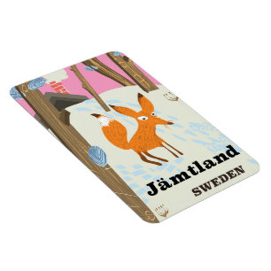 Magnet Flexible Jämtland Suède affiche de voyage vintage