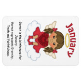 Magnet Flexible Janvier Anneau en Pierre de naissance Brunette Pre (Horizontal)