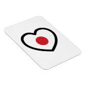 Magnet Flexible Japon | Coeur du drapeau japonais (Côté Droit)