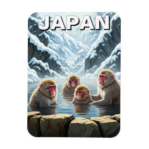Magnet Flexible Japon Jigokudani Singes du parc des singes