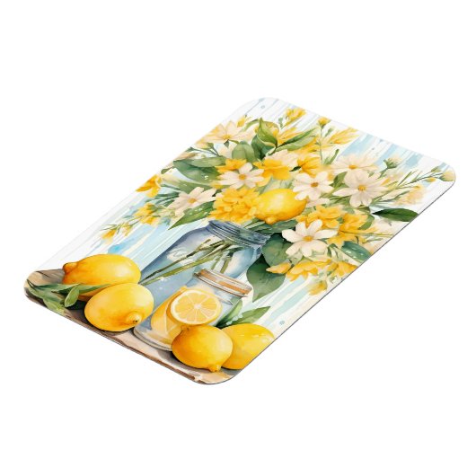 Magnet Flexible Jar à fleurs de citron d'été (Côté Gauche)