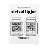 Magnet Flexible Jar de conseil virtuel avec 2 code QR (Vertical)