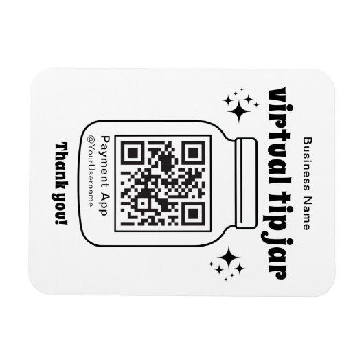Magnet Flexible Jar de conseil virtuel avec code QR (Horizontal)