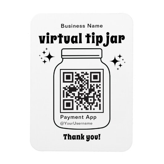 Magnet Flexible Jar de conseil virtuel avec code QR (Vertical)
