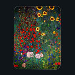 Magnet Flexible Jardin aux fleurs Gustav Klimt<br><div class="desc">Magnet représentant la peinture à l’huile de Gustav Klimt Farm Garden with Sunflowers (1907). Un beau jardin de tournesols et de belles fleurs bleues,  rouges,  violettes,  roses et blanches. Un grand cadeau pour les amateurs d'art Art Nouveau et autrichien.</div>