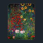Magnet Flexible Jardin aux fleurs Gustav Klimt<br><div class="desc">Magnet représentant la peinture à l’huile de Gustav Klimt Farm Garden with Sunflowers (1907). Un beau jardin de tournesols et de belles fleurs bleues,  rouges,  violettes,  roses et blanches. Un grand cadeau pour les amateurs d'art Art Nouveau et autrichien.</div>