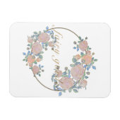 Magnet Flexible Jardin de fées élégant motif de fleurs roses ferss (Horizontal)