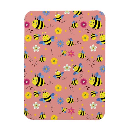 Magnet Flexible Jardin de fleurs d'abeilles douces (Vertical)