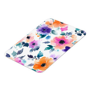 Magnet Flexible Jardin printanier vintage floral aquarelle