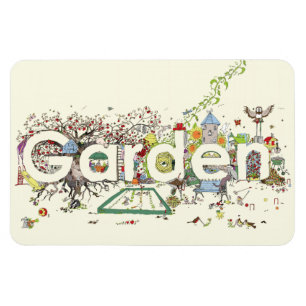 Magnet Flexible Jardin Word Art Mare Drôle Jardinage Typographie