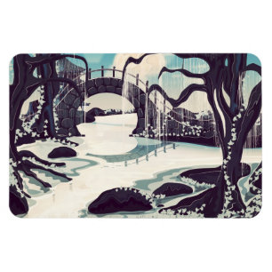 Magnet Flexible Jardins Japonais du Soir de Style Ancien