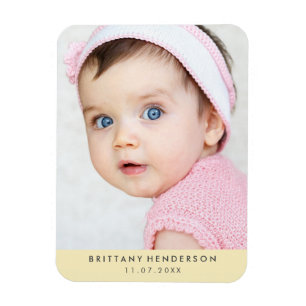 Magnet Flexible Jaune en pastel moderne de la photo   de bébé