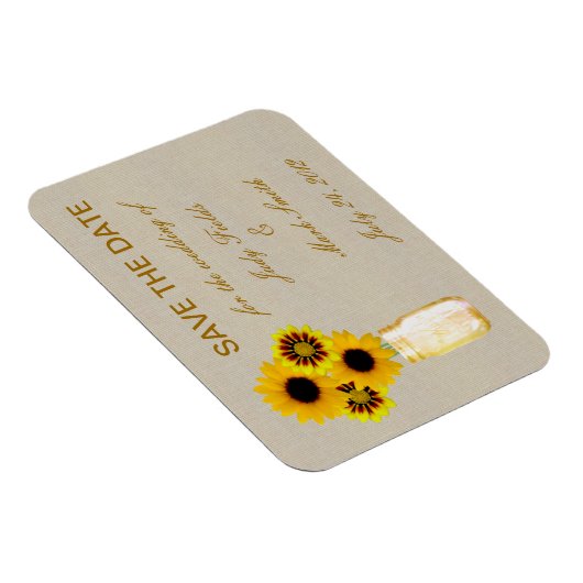 Magnet Flexible Jaune Rustique Mason Jaune Jar Enregistrer l'aiman (Côté Droit)